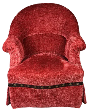 Napoleon III Crapaud Armchair in Red Velvet, 1940s