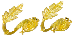French Louis XIV Style Gilt Bronze Curtain Tiebacks or Curtain Holders, 1920s, Set of 2