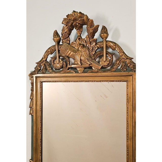 A Louis XVI–style painted & gilt mirror, France circa 1920.