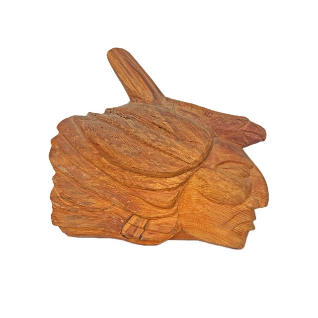 Vintage Indian Head wood carving Handmade and signed by artist Ronald Yazzis Rustic and detailed craftsmanship Depicts the...