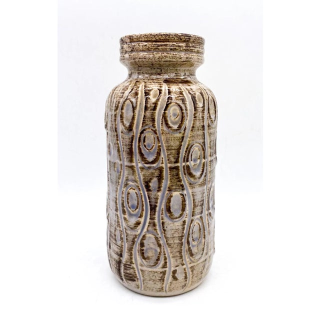 Mid-Century Modern West Germany Brown and Tan Vase For Sale - Image 9 of 9
