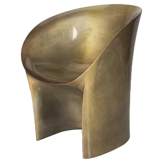 Gold Metallic Moon Armchair by Tokujin Yoshika for Moroso For Sale