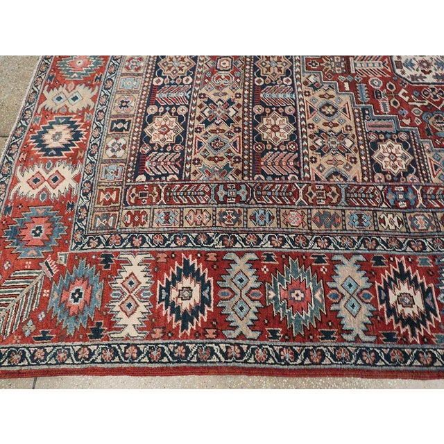 Brick Red Galerie Shabab Collection Early 20th Century Persian Heriz Carpet For Sale - Image 8 of 10