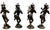 This striking vintage set of four Indian cast brass musician figurines features an elegant traditional folk-art design...