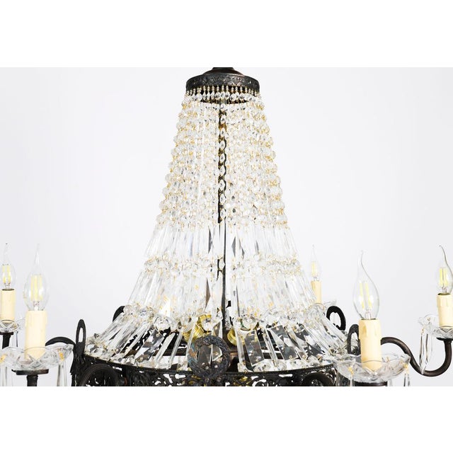 Antique Louis Revival Cut Crystal 14-Light Ballroom Chandeliers, 1920s, Set of 6 For Sale - Image 12 of 18