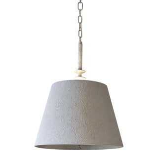 Metal Shade With White Plaster Finish For Sale