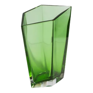 Hand Blown Murano Penta Vase in Emerald Green Large