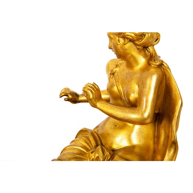 Rare Pair of French Antique Bronze Fireplace Chenets “Vulcan and Venus" For Sale - Image 9 of 17