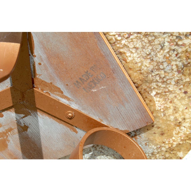 Vintage Agate, Onyx & Abalone Mosaic Side Table With Wrought Iron Base – Hollywood Regency / Mexican Modern For Sale - Image 13 of 17