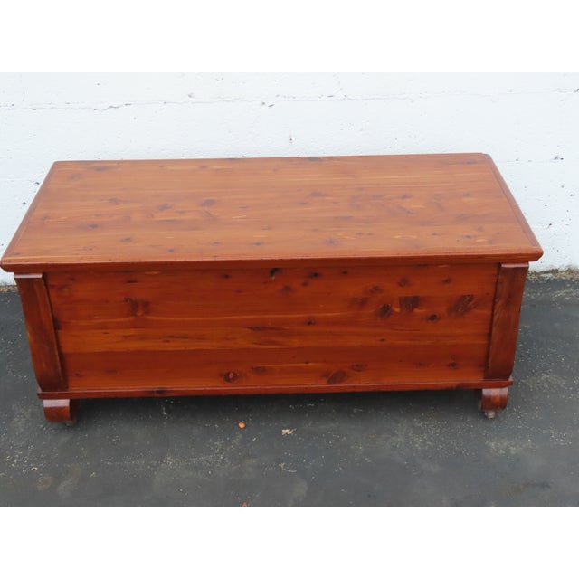 Early 1900s Solid Cedar Hope Chest Blanket Trunk Bench 6658 For Sale - Image 10 of 16