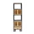 Wood Oriental Black Rim Natural Wood Narrow Storage Display Bookcase Cabinet For Sale - Image 7 of 7