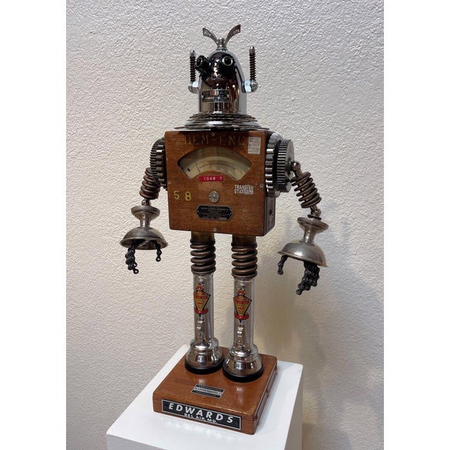 Edwards by David Lipson | Found Object Assemblage Robot made from vintage materials For Sale - Image 4 of 5