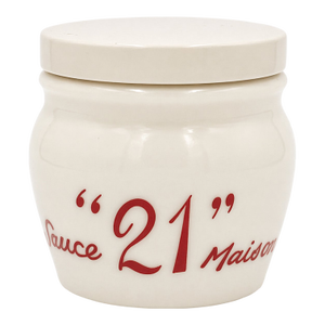 Vintage the 21 Club Nyc Restaurant Condiment Jar Sauce Maison Glass New York
