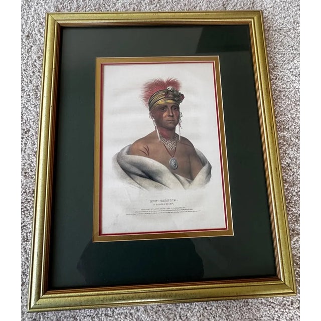 Pair of Authentic 1842 McKenney & Hall Hand-Colored Folio Lithographs – Framed For Sale - Image 6 of 10