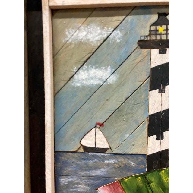 1960s Warren Kimble Style Painting Over Slanted Wooden Plank . For Sale - Image 4 of 12
