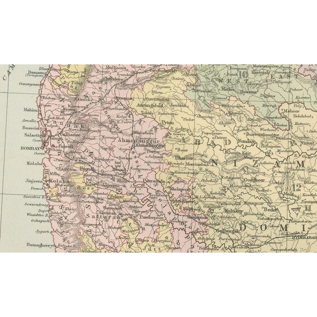 Antique Maps of India by Bartholomew for Black's General Atlas, 1884, Set of 2 For Sale - Image 11 of 12