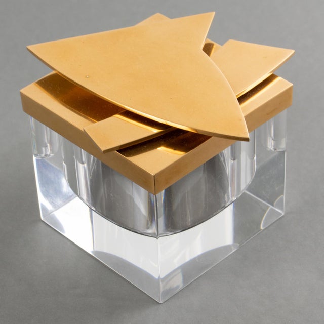 Giorgio Facchini Limited Edition Lucite and Brass Box, Circa 1970 For Sale - Image 4 of 13