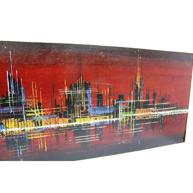 Skyline Acrylic Painting, 1970s For Sale - Image 4 of 14