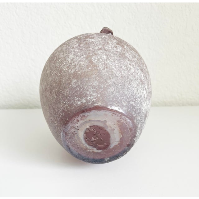 Scavo Glass Vase, Italian Seguso Murano Style For Sale - Image 9 of 11