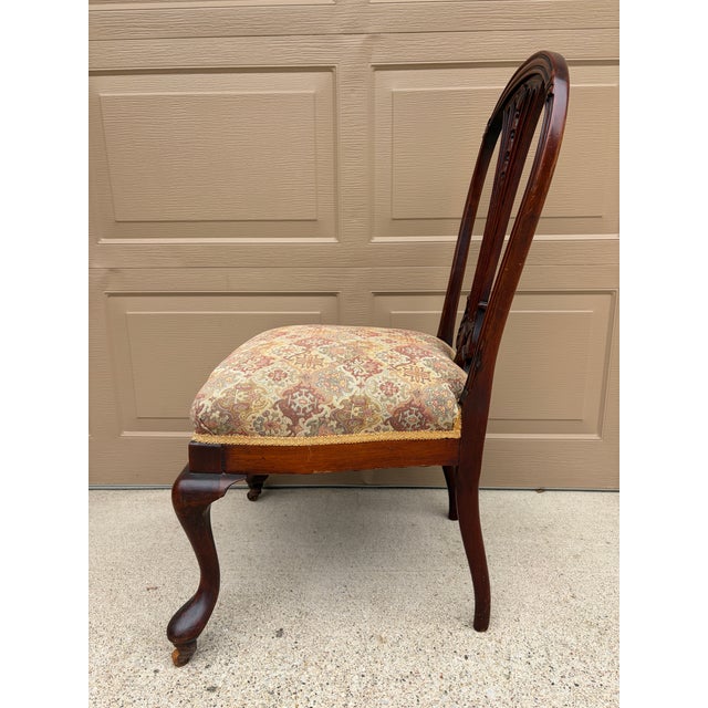 Antique Georgian Mahogany Side Chair With Tapestry Upholstery For Sale - Image 10 of 12