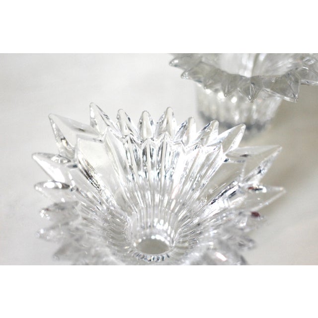Glass Pair of Mikasa Crystal Candlesticks for Tapers For Sale - Image 7 of 10