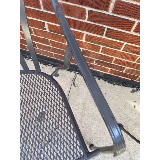 Woodard Valencia Wrought Iron Patio Bistro Set 30" Table 2 Stacable Chairs For Sale - Image 4 of 6