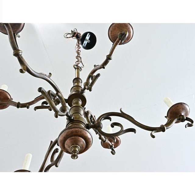 Traditional 19th Century Traditional Brass Chandelier For Sale - Image 3 of 12