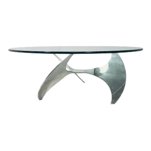 1960s Propeller Coffee Table With a Glass Top by Knut Hesterberg for Ronald Schmitt
