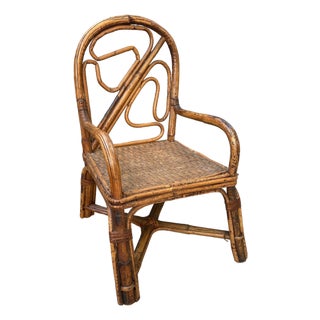 French Rattan Childs Chair For Sale