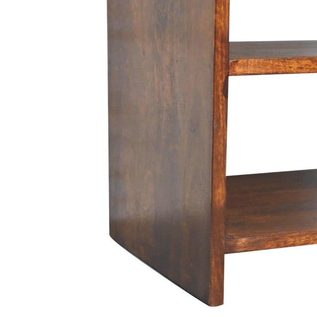 Chestnut-Finish Mango Wood 1-Drawer Open-Shelf Nightstand For Sale In Philadelphia - Image 6 of 8
