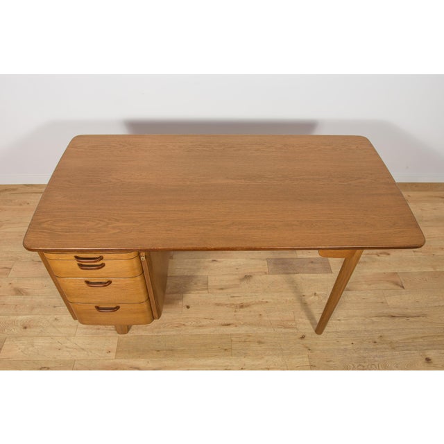1960s Art Deco Oak Desk by Gunnar Ericsson for Åtvidaberg / Facit AB, Sweden, 1950s For Sale - Image 5 of 18