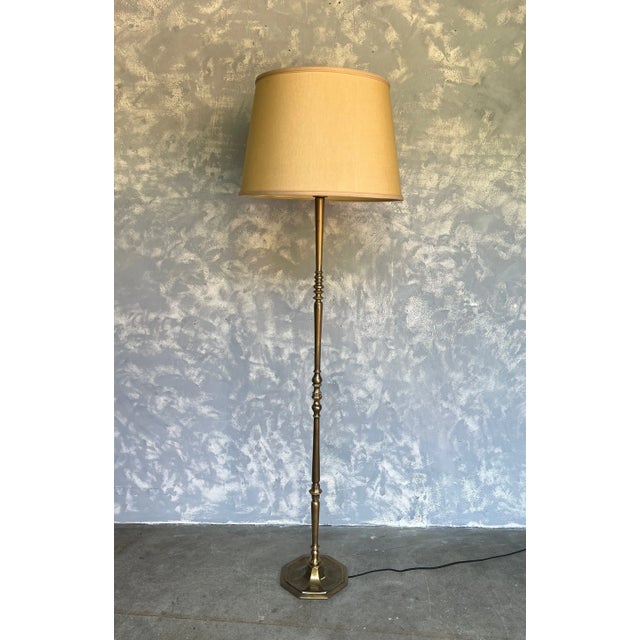 Mid-Century Modern French Floor Lamp With Hexagonal Base For Sale - Image 3 of 11