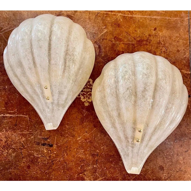 Modern Murano Glass Shell Form Sconces - a Pair For Sale - Image 9 of 9