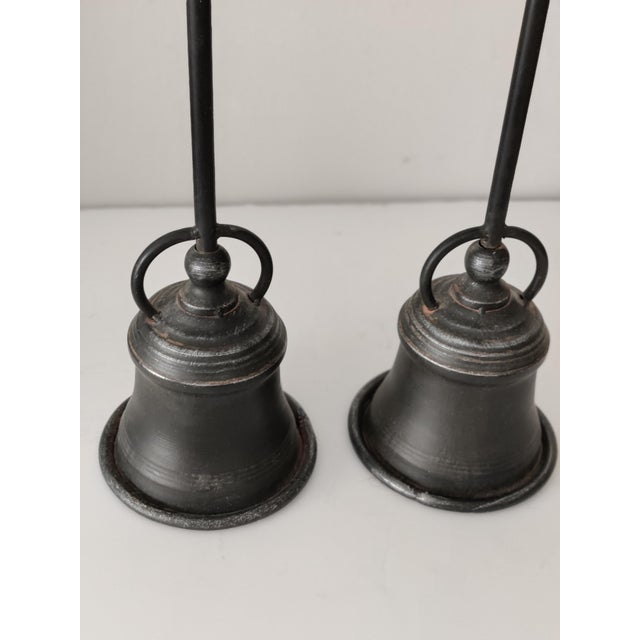 Vintage Wrought Iron Tall Sculptural Flower Shaped Candle Holder ~ Pair For Sale In Atlanta - Image 6 of 9