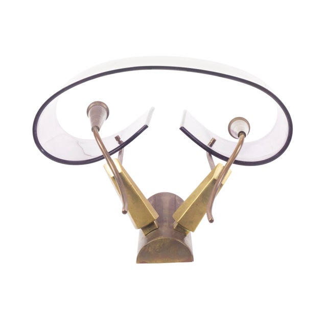 Violet Acrylic Glass & Brass Wall Sconces from Stilux Milano, 1960s, Set of 2 For Sale - Image 9 of 10