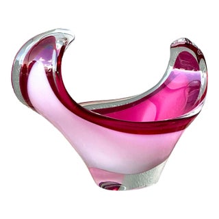 Vintage Italian Art Glass Bowl After Murano For Sale