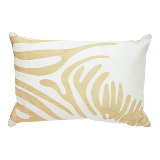 Zebra Beige Large Kidney Pillow For Sale