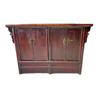 19th Century Antique Chinoiserie Style Altar Cabinet "Butterfly'' Cabinet For Sale