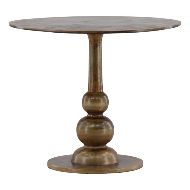 Brass Finish Ball Stack Bistro Dining Table For Sale