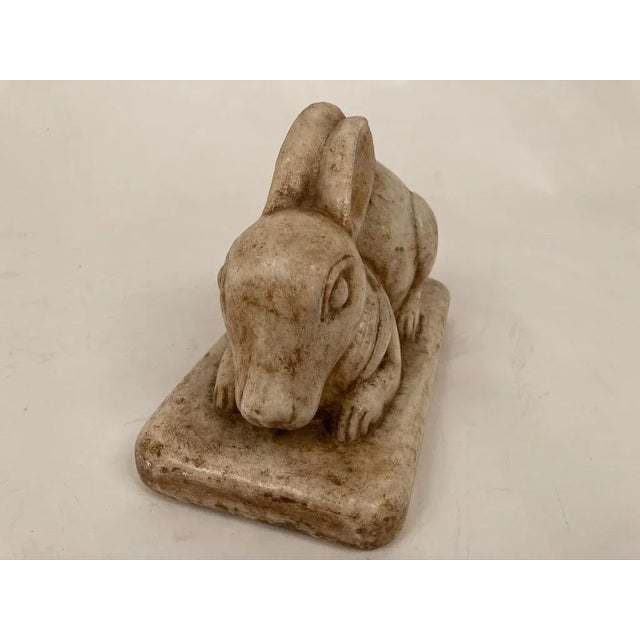 Stone Anglo-Indian Carved Marble Rabbit Figure For Sale - Image 7 of 13