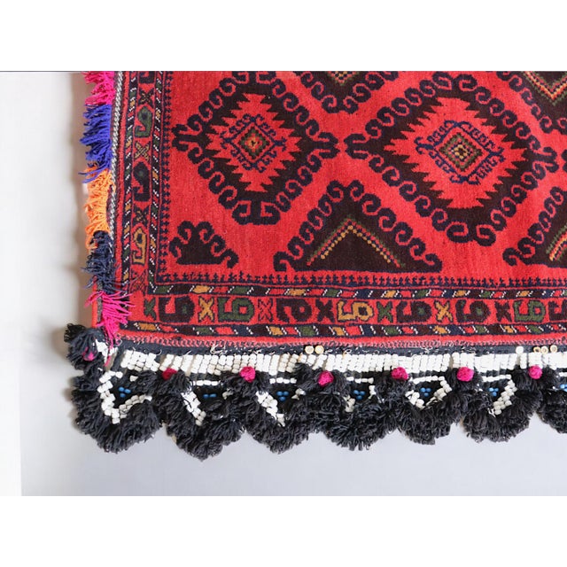 Vintage Afghan Nomad Rug Seat Cushion Cover, 1970s For Sale - Image 9 of 18