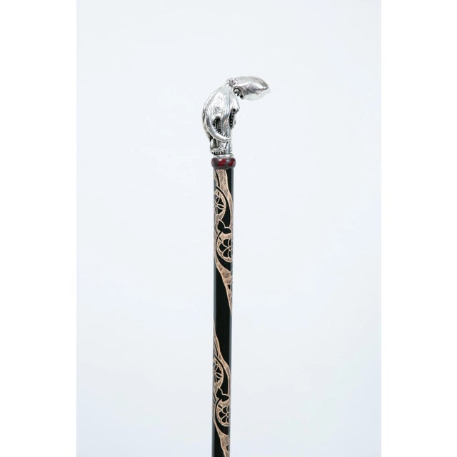 Turkish Octopus Head Walking Cane — Silver-Plated Brass, Handcrafted in Istanbul For Sale - Image 3 of 4