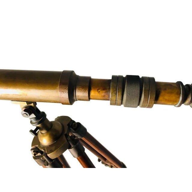 Gold English Brass Telescope, 20th Century For Sale - Image 8 of 12