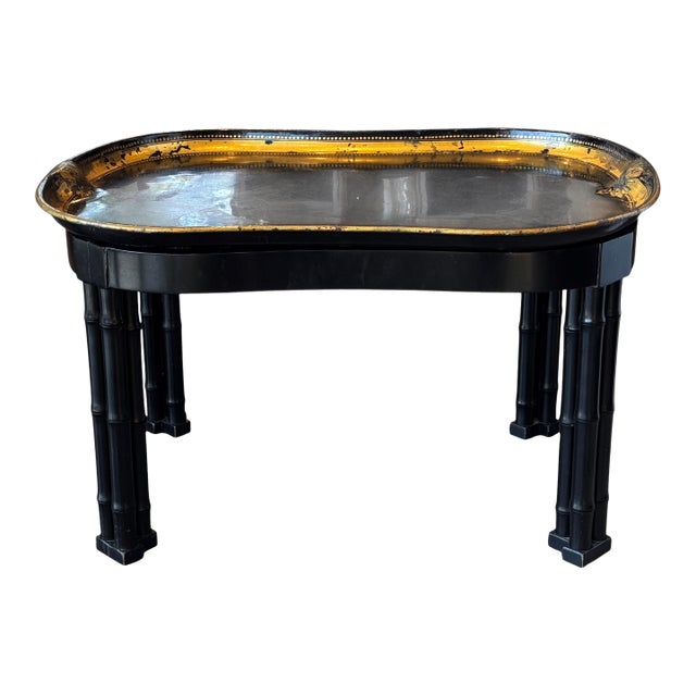 19th Century Tole Tray on Stand For Sale