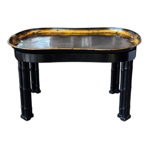 19th Century Tole Tray on Stand