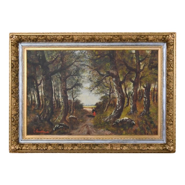 Lucie Gourdon, Walk in the Undergrowth, Oil on Canvas, 1896 For Sale
