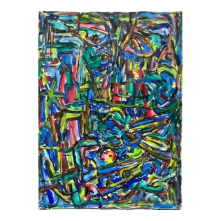 Abstract Expressionist Bay Area Fauvist Oil on Paper - Honora Berg Berkeley 1959 By For Sale