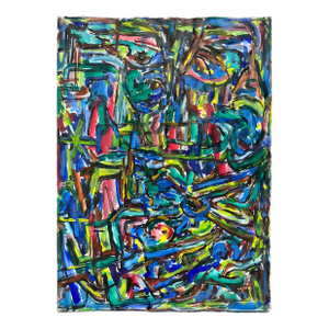 Abstract Expressionist Bay Area Fauvist Oil on Paper - Honora Berg Berkeley 1959 By