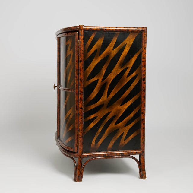 Ornamental & Decorative Materials Maitland-Smith Vintage Two Door Faux Bamboo and Lacquer Cabinet For Sale - Image 7 of 12