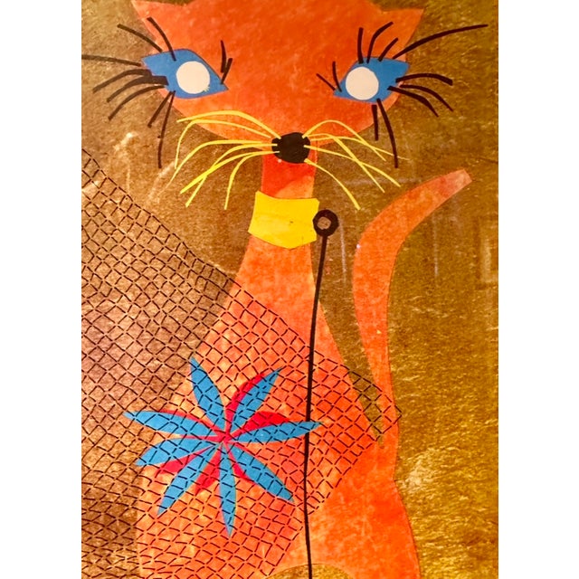 1990s Barry Roseman's Intriguing Mixed Media 1991 "Basic Dog and Cat in Conversation With a Collage by Dixie Hall" For Sale - Image 5 of 9
